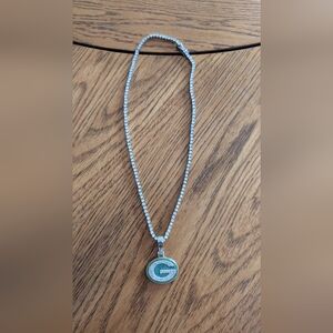 Green Bay Packers cubic zirconia 19" necklace and charm